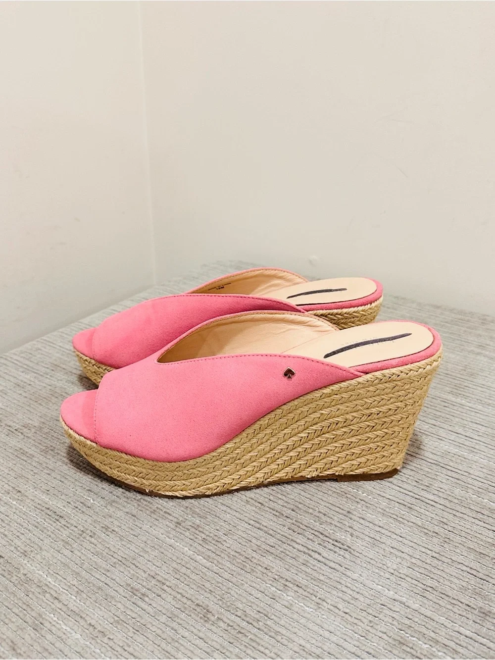 Kate Spade Thea Rococo Pink Suede Espardrille Wedge Womens 10 M NWOT